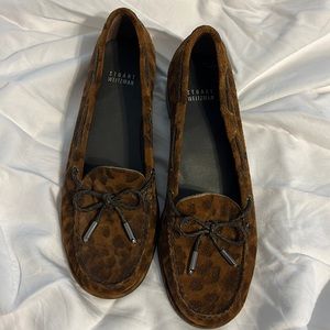 Stuart Weizmann suede leopard loafers